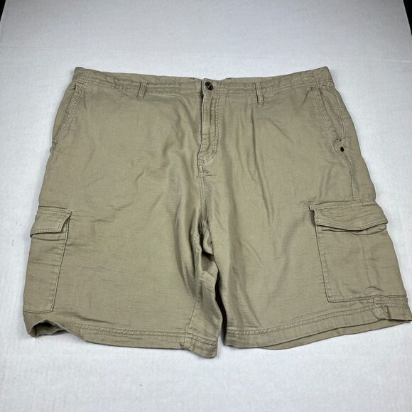 Tommy Bahama Mens Cargo Shorts Beige Utility Pockets Outdoor Zip Travel Size 42